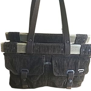Diesel Vintage RARE Brown Corduroy Cargo Boho Shoulder Tote Bag
